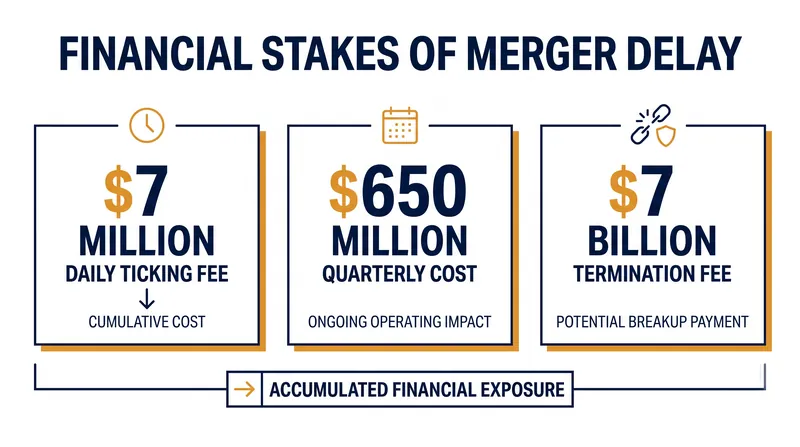The contractual penalties Paramount faces if the merger fails to close by the end of September.
