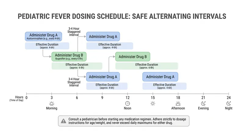 An alternating schedule requires strict documentation to ensure neither medication is administered too early.