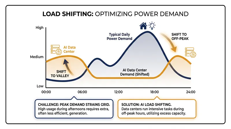 By shifting AI training workloads to off-peak hours, data centers can avoid triggering the need for new power plants.