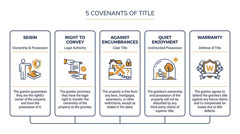 The five traditional covenants of title form the foundation of a seller's legal liability.