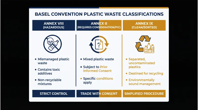 The 2021 amendments divided plastic waste into three distinct regulatory categories.