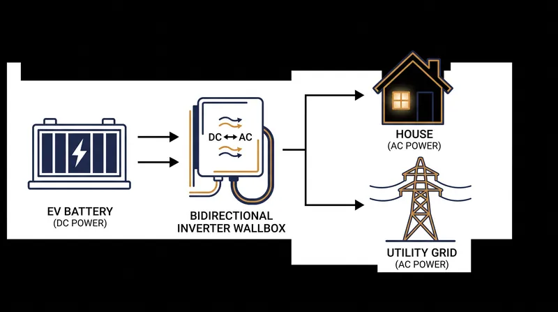 The bidirectional conversion process requires precise frequency synchronization with the AC grid.