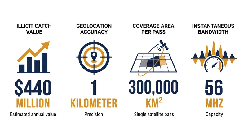 The scale and precision of commercial RF geolocation capabilities.