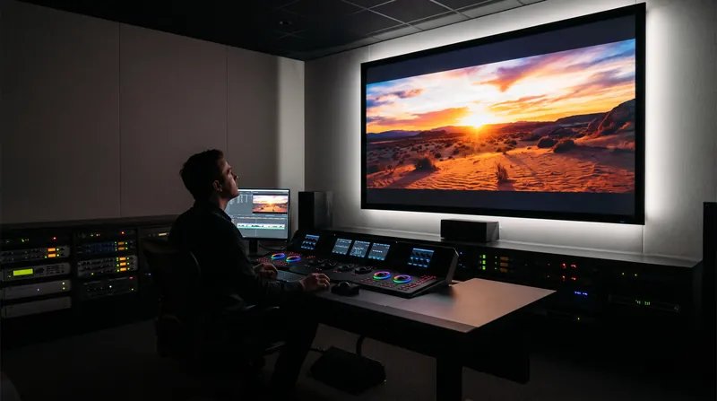 Colorists rely on reference monitors capable of translating absolute XYZ coordinates to ensure the theatrical master is mathematically perfect.