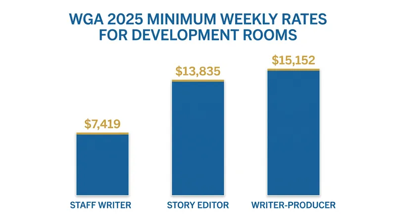 The 2023 WGA strike secured premium weekly rates for writers working in pre-greenlight development rooms.