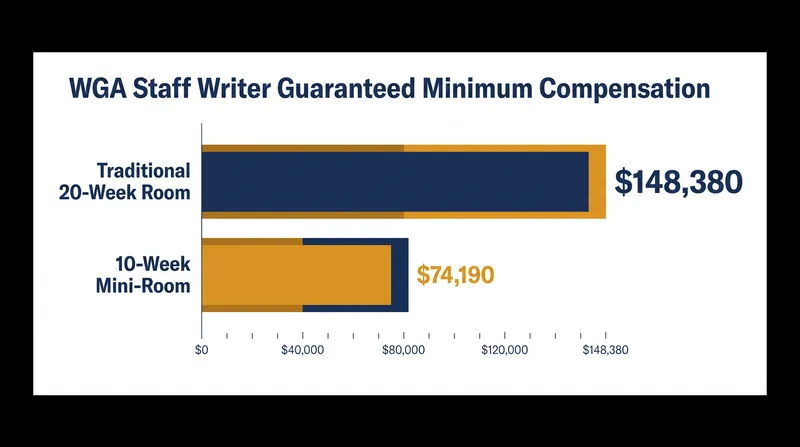 The financial gap between a traditional post-greenlight room and a pre-greenlight mini-room.
