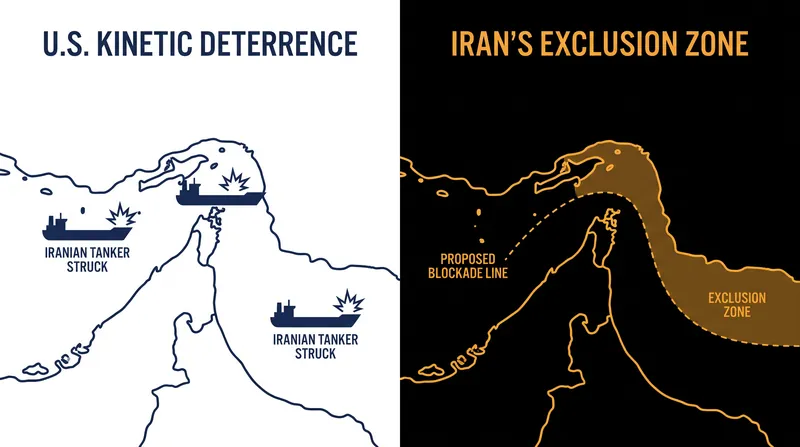 The two competing models for controlling maritime transit through the Strait of Hormuz.