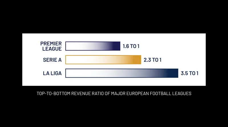 The Premier League's 1.6-to-1 payout ratio makes it the most equitable major league in Europe.
