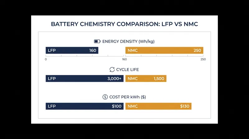 The fundamental trade-offs between LFP and NMC architectures dictate vehicle range, longevity, and price.