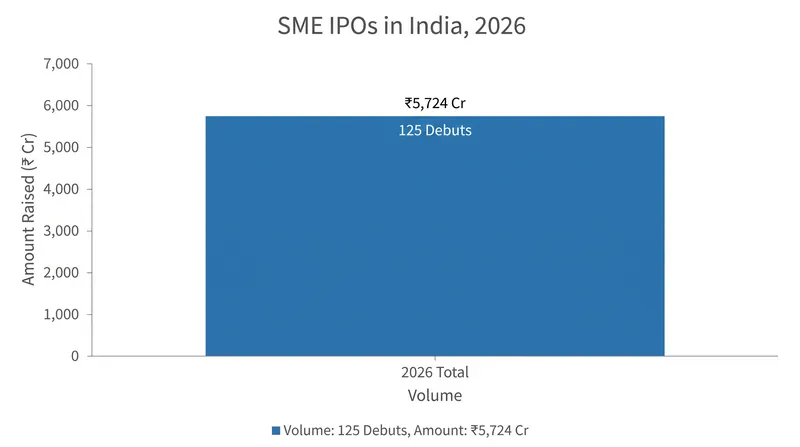 Retail and HNI investors have poured ₹5,724 crore into 125 SME IPOs in the first eight months of 2026.