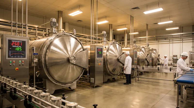 Commercial retorts use pressurized steam to push temperatures well above the boiling point of water.