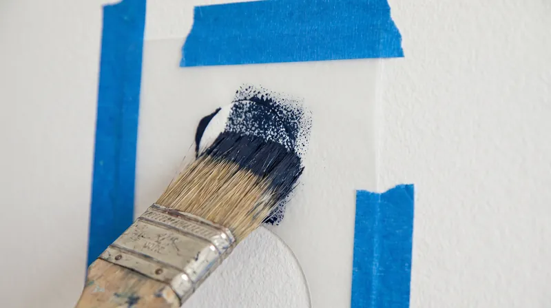 Stenciling requires a dry-brush technique to prevent paint from bleeding beneath the plastic template.