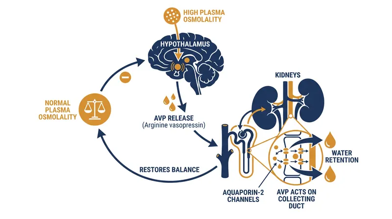 How the brain and kidneys communicate to maintain plasma osmolality.