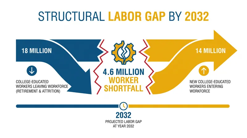 The widening gap between retiring experienced workers and new entrants is creating a severe talent deficit.