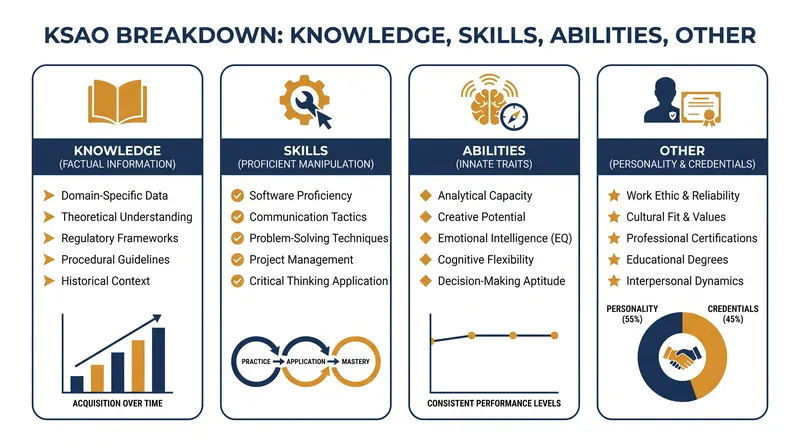 The four pillars of the KSAO framework.