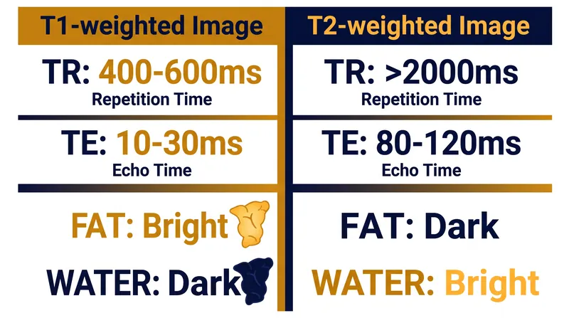 By manipulating Repetition Time (TR) and Echo Time (TE), radiographers can isolate specific tissues based on their relaxation times.