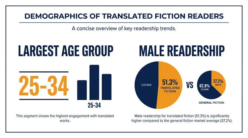 Translated fiction attracts a significantly younger and more male demographic than the broader adult fiction market.