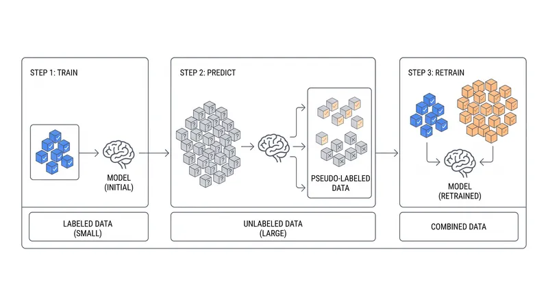 Semi-supervised models use a small amount of human-labeled data to generate their own labels for the rest of the dataset.
