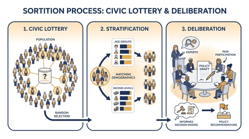 How a civic lottery drafts a representative microcosm of a city.