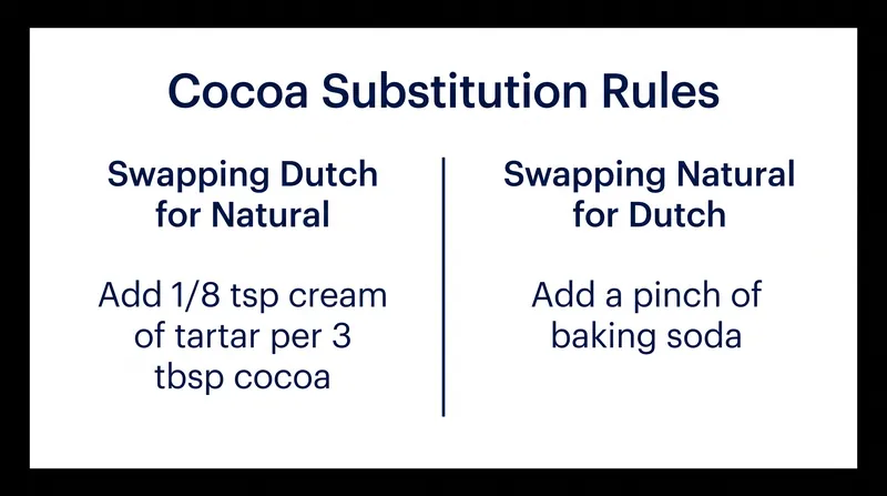 If you must substitute one cocoa for the other, you have to manually adjust the batter's acid levels.