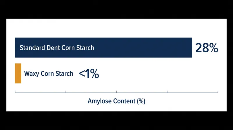 Waxy corn varieties lack the enzyme required to produce linear amylose chains, resulting in a starch composed almost entirely of amylopectin.