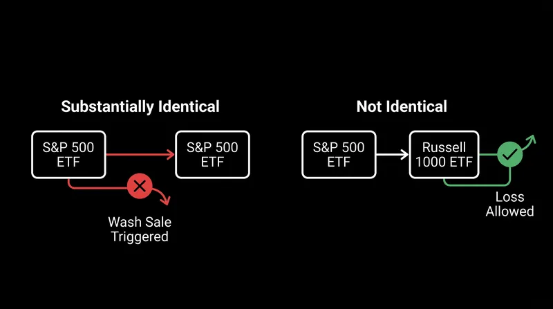Investors often swap highly correlated but distinct index funds to maintain market exposure without violating the rule.