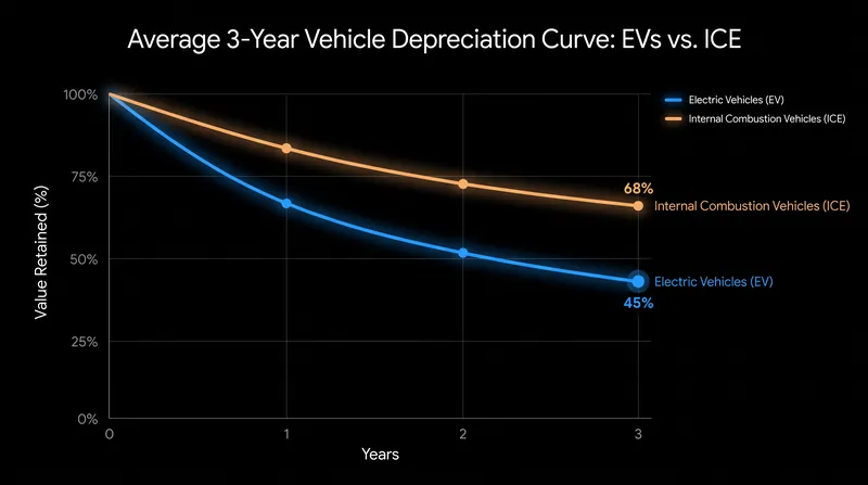 Electric vehicles continue to face steeper depreciation curves than traditional gas-powered cars due to rapid technological obsolescence.