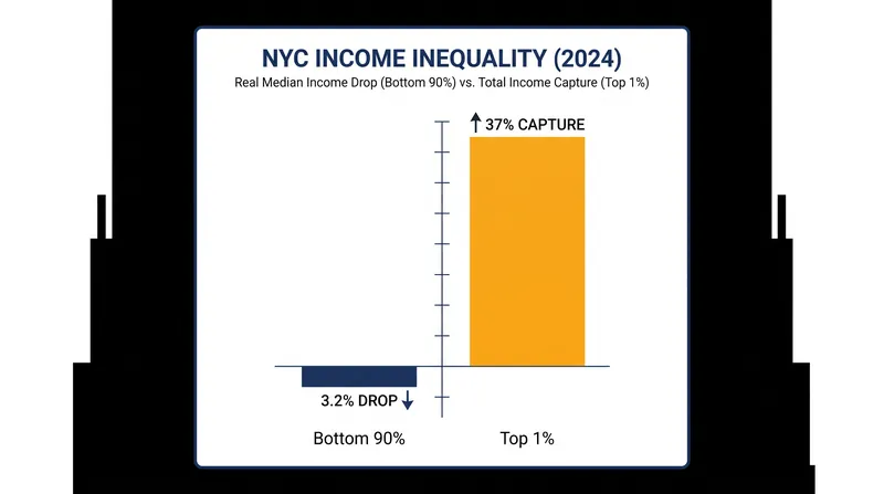 New York City income inequality widened significantly between 2019 and 2024, driving the administration's push for stronger labor protections.