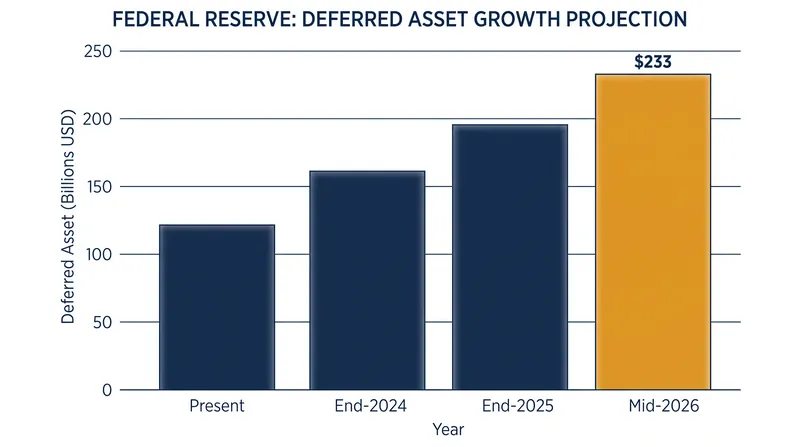 The Fed's deferred asset represents the operating losses it must recoup before resuming remittances.
