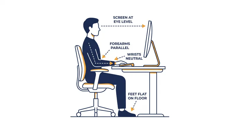 Proper ergonomic alignment reduces musculoskeletal strain during extended study sessions.