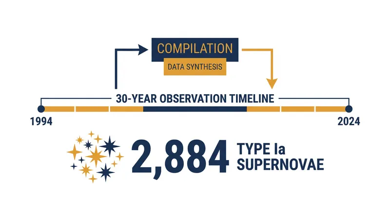 The new dataset unifies 2,884 Type Ia supernovae to map the universe's expansion history.
