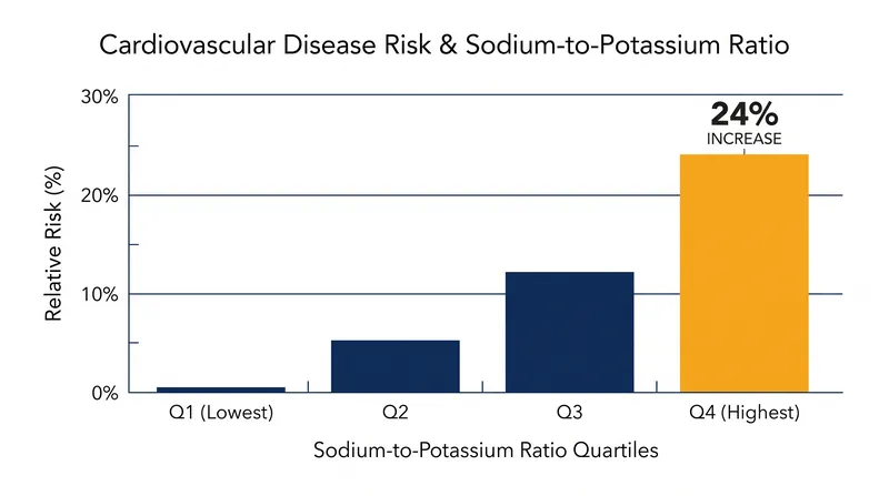 Data from the Trials of Hypertension Prevention follow-up demonstrates that the ratio between the two minerals predicts risk more accurately than sodium intake alone.