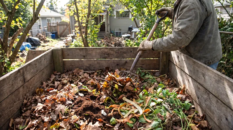 Turning the pile introduces the oxygen necessary to sustain the bacteria's high metabolic rate.