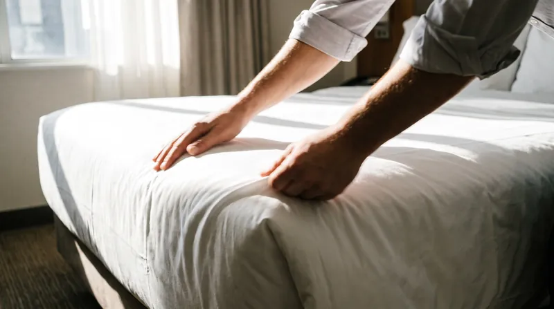 A standard room reset requires stripping linens, sanitizing surfaces, and vacuuming in under 30 minutes.