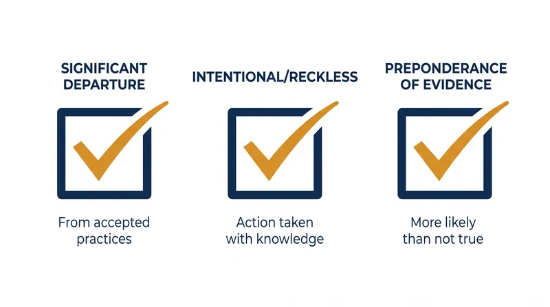 The three conditions required to issue a formal finding of research misconduct.