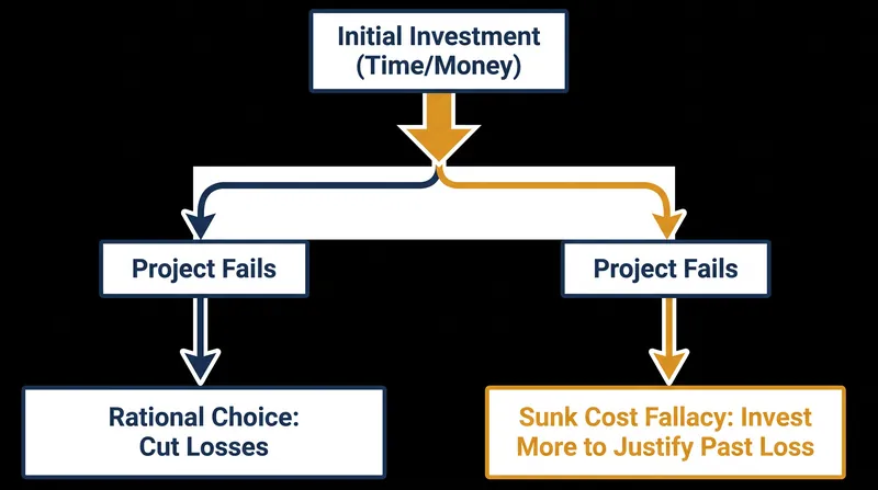 The mechanism of the sunk cost fallacy.