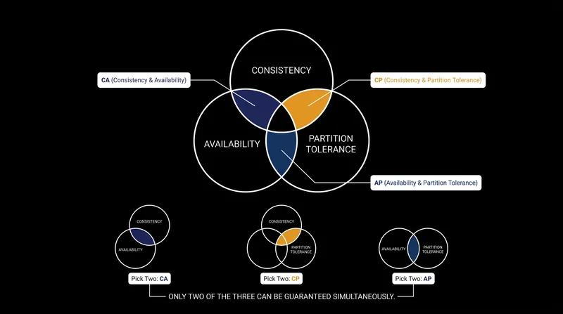 The CAP theorem dictates that a distributed data store can provide at most two of three guarantees.