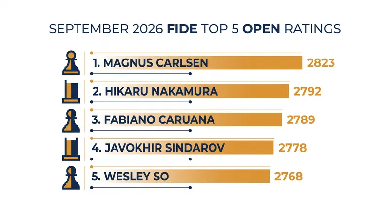 The Top 5 FIDE Open ratings for September 2026 following the Grand Chess Tour finale.