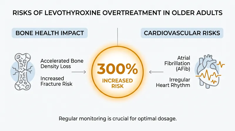 Forcing an older adult's naturally elevated TSH down to a younger person's baseline introduces severe cardiac and skeletal risks.