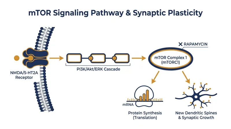 The biological bridge between receptor blockade and new synapse formation.