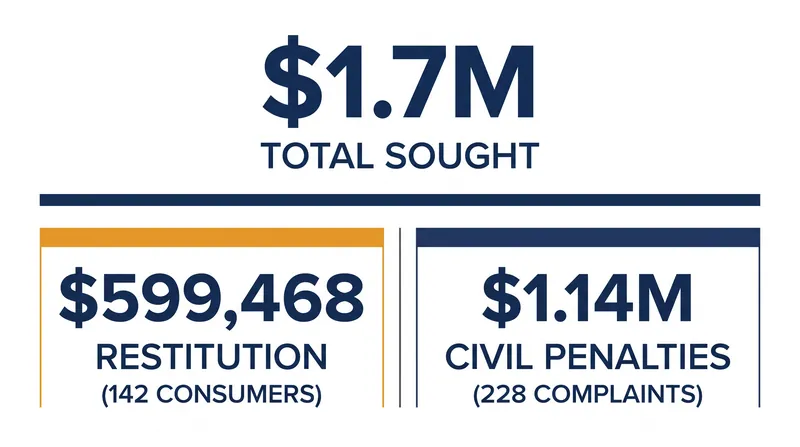 Breakdown of the $1.7 million default judgment sought by the North Carolina Attorney General.