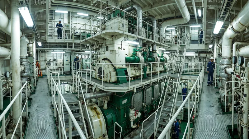 Large commercial marine vessels rely almost exclusively on highly efficient two-stroke diesel engines.
