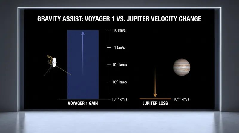The perfectly elastic exchange of kinetic energy between a spacecraft and a planet.