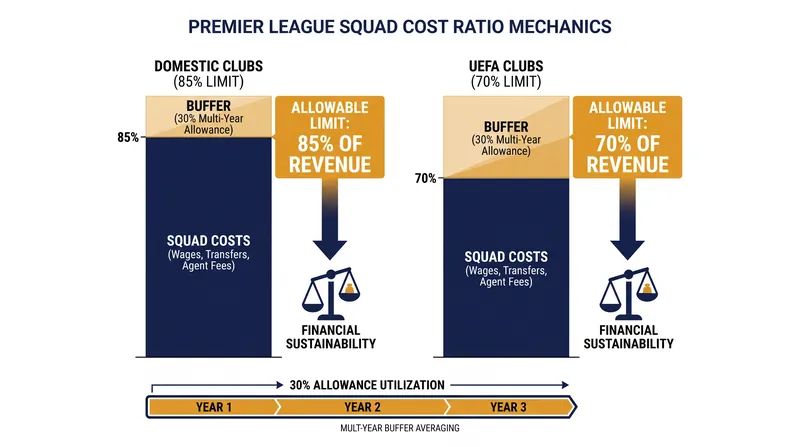 How the new Squad Cost Ratio limits on-pitch spending based on a club's European status.