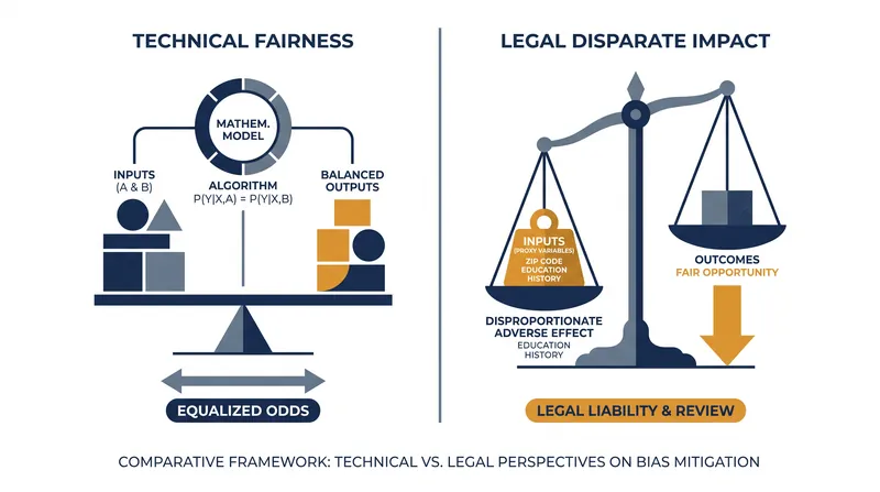 The gap between computer science definitions of fairness and US legal standards for disparate impact.