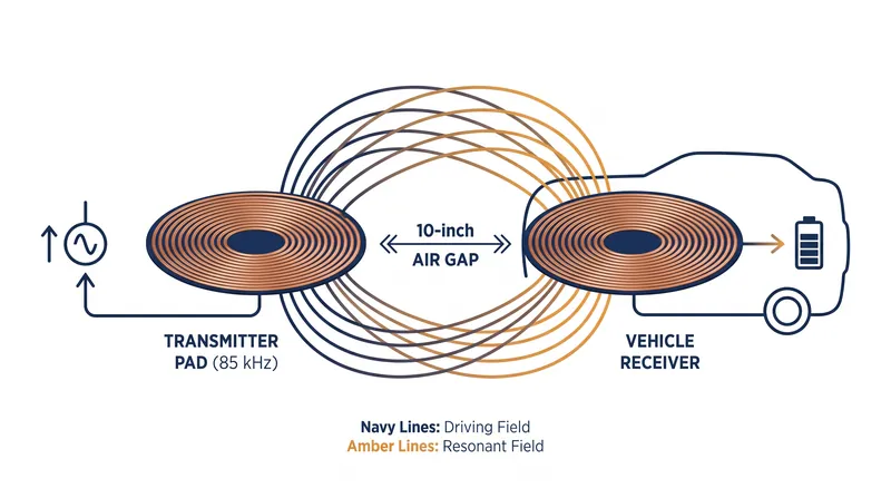 Magnetic resonance allows power to transfer across an air gap by tuning two coils to the exact same frequency.