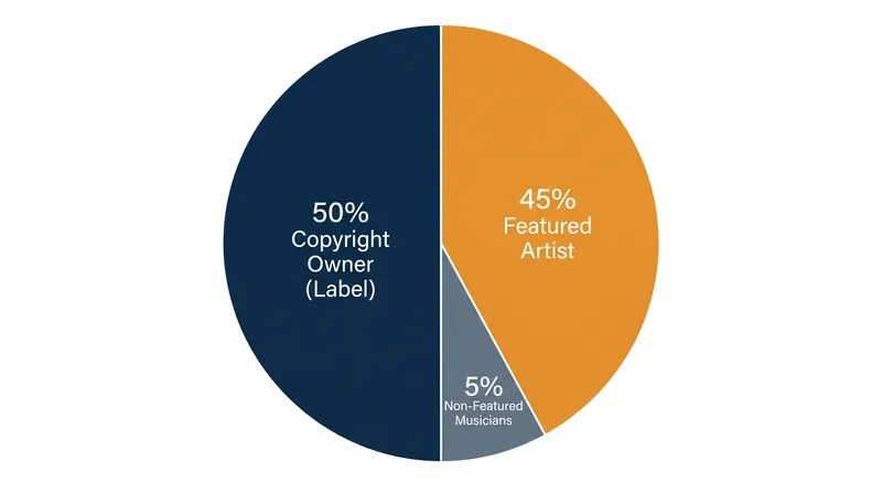 Federal law dictates exactly how digital performance royalties are divided among the creators of a master recording.