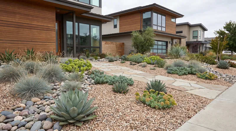 Rubble gardens offer a zero-irrigation alternative to failing turf in new housing developments.