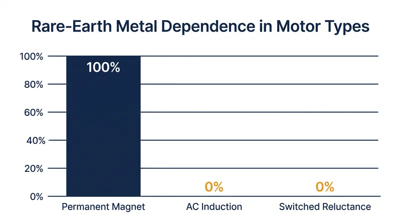 Both AC induction and switched reluctance motors eliminate the need for geopolitically sensitive rare-earth elements.