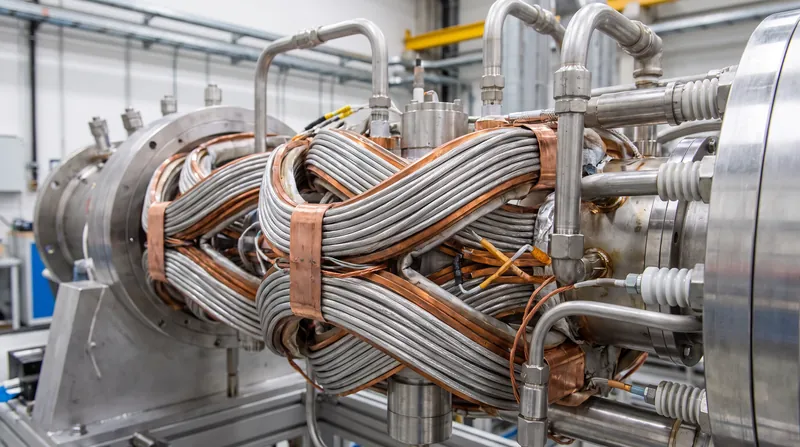 Advanced superconducting magnets are designed to increase confinement time, a critical variable in the triple product equation.